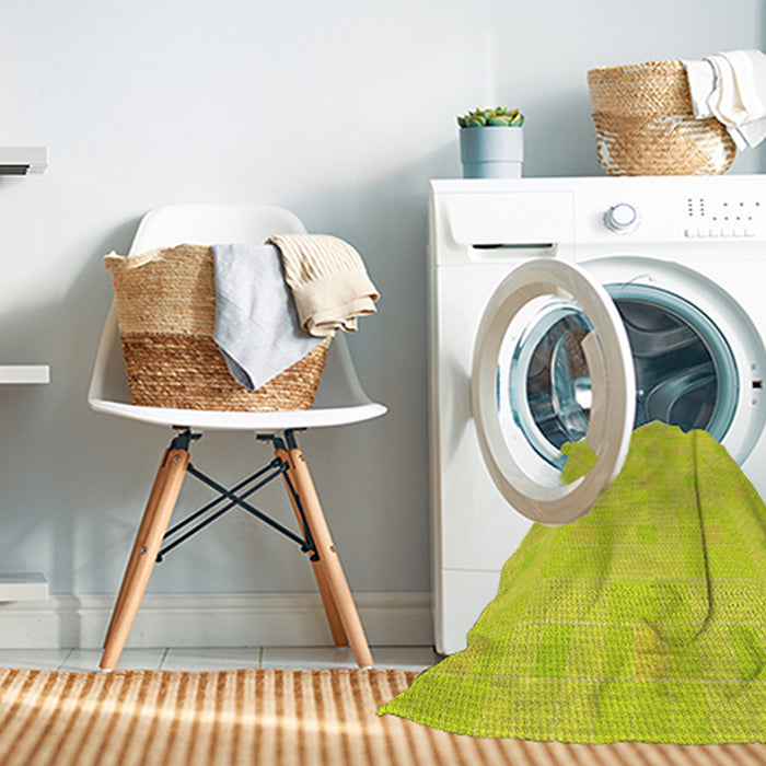 Machine Washable Transitional Neon Yellow Green Rug in a Washing Machine, wshpat1668yw