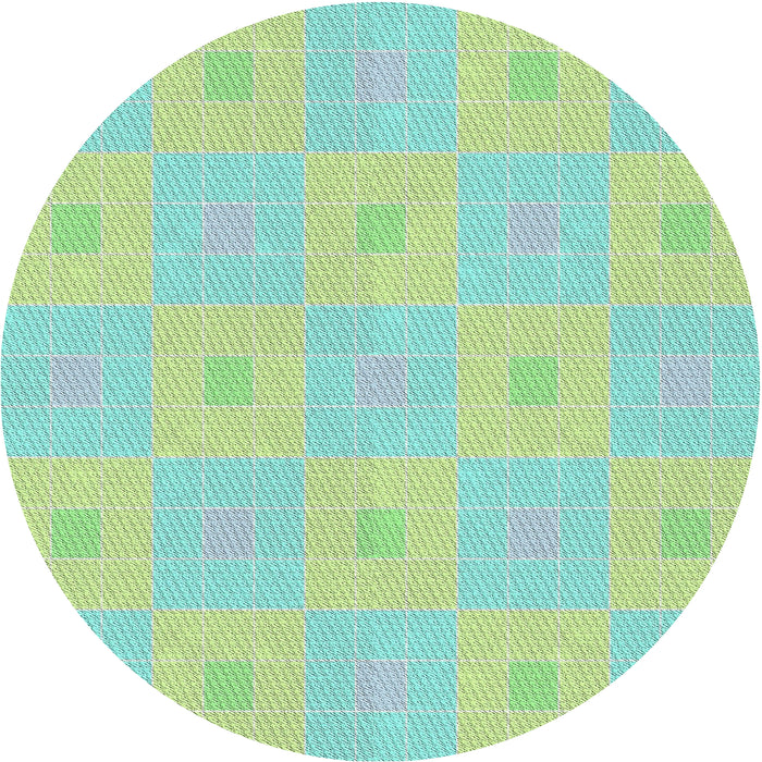 Sideview of Patterned Green Novelty Rug, pat1668