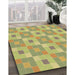 Machine Washable Transitional Golden Brown Yellow Rug in a Family Room, wshpat1669brn