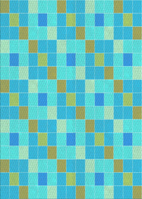 Machine Washable Transitional Bright Turquoise Blue Rug, wshpat1669lblu