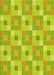 Machine Washable Transitional Green Rug, wshpat1669yw