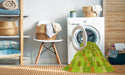 Machine Washable Transitional Green Rug in a Washing Machine, wshpat1669yw