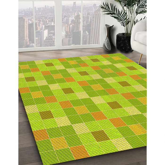 Machine Washable Transitional Green Rug in a Family Room, wshpat1669yw