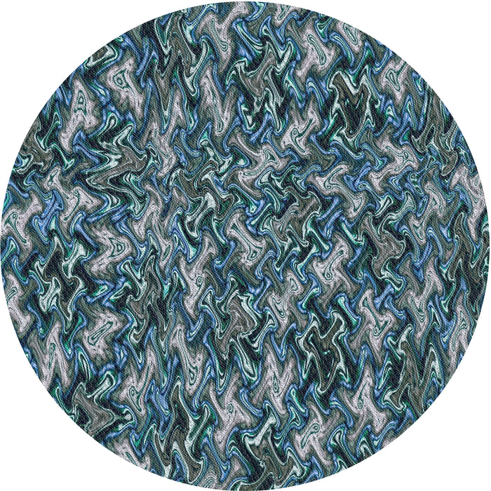 Sideview of Patterned Deep-Sea Blue Novelty Rug, pat166
