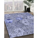 Machine Washable Transitional Deep Periwinkle Purple Rug in a Family Room, wshpat167blu