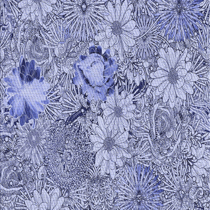 Patterned Deep Periwinkle Purple Rug, pat167blu