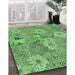 Machine Washable Transitional Green Rug in a Family Room, wshpat167grn