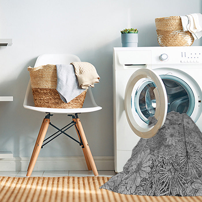 Machine Washable Transitional Silver Gray Rug in a Washing Machine, wshpat167gry