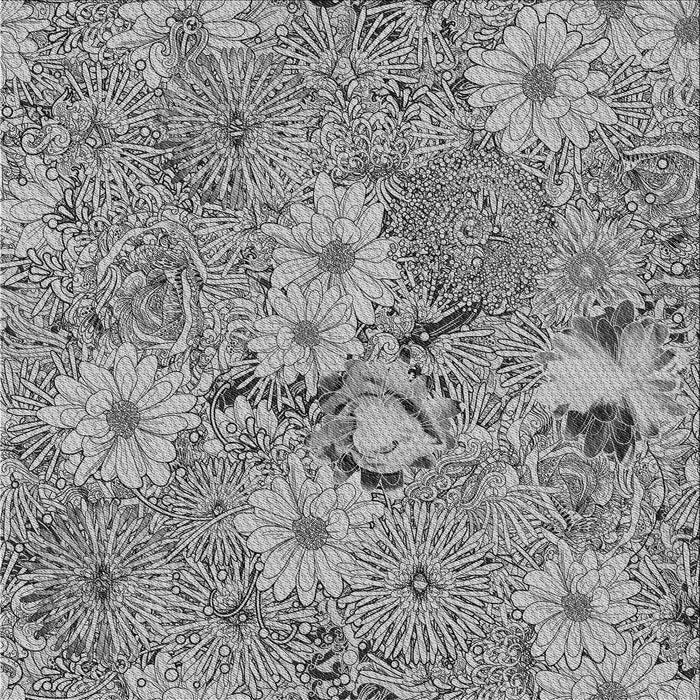 Round Patterned Silver Gray Rug, pat167gry