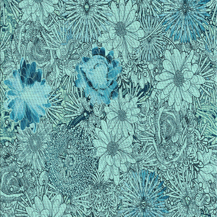 Machine Washable Transitional Greenish Blue Green Rug, wshpat167lblu