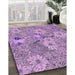 Machine Washable Transitional Pastel Purple Pink Rug in a Family Room, wshpat167pur