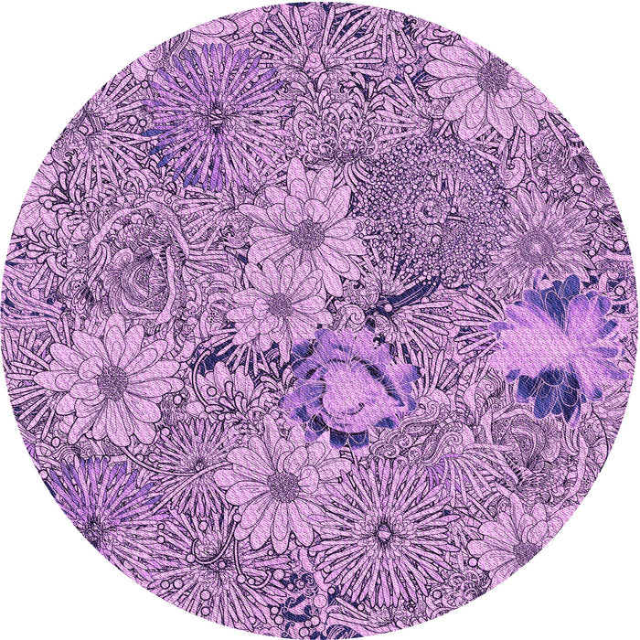 Square Machine Washable Transitional Pastel Purple Pink Rug in a Living Room, wshpat167pur