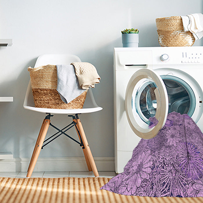 Machine Washable Transitional Pastel Purple Pink Rug in a Washing Machine, wshpat167pur