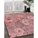 Machine Washable Transitional Pastel Pink Rug in a Family Room, wshpat167rd