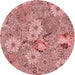 Square Patterned Pastel Pink Rug, pat167rd
