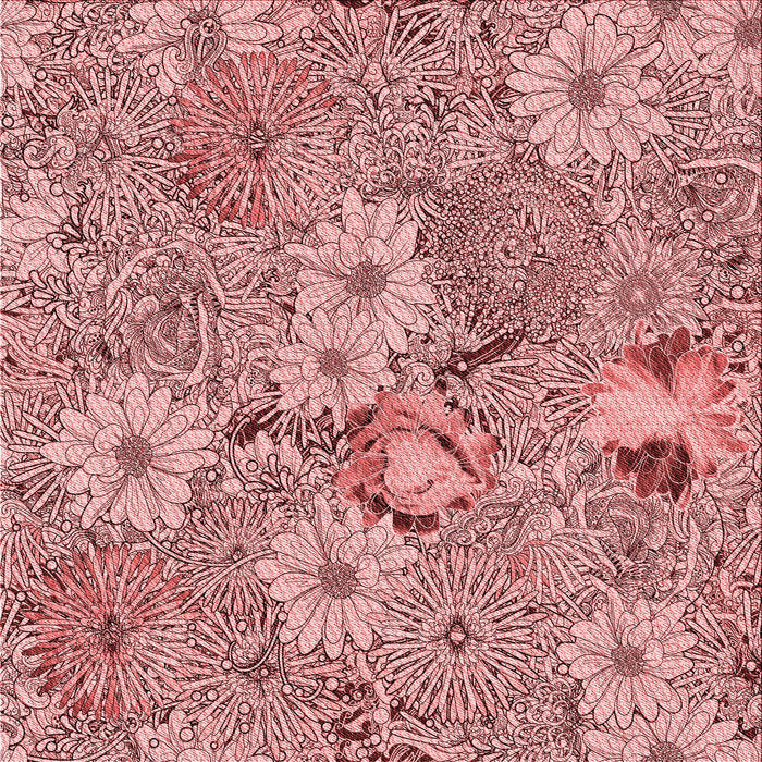 Round Patterned Pastel Pink Rug, pat167rd