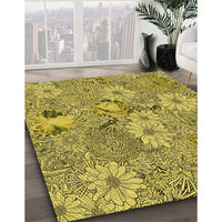 Patterned Oak Brown Rug, pat167yw