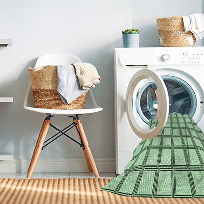 Machine Washable Transitional Mint Green Rug in a Washing Machine, wshpat1670grn