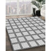 Machine Washable Transitional Platinum Gray Rug in a Family Room, wshpat1670gry