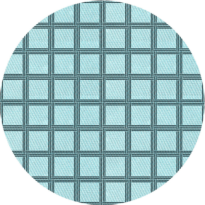 Square Machine Washable Transitional Deep-Sea Green Rug in a Living Room, wshpat1670lblu