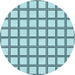 Square Machine Washable Transitional Deep-Sea Green Rug in a Living Room, wshpat1670lblu