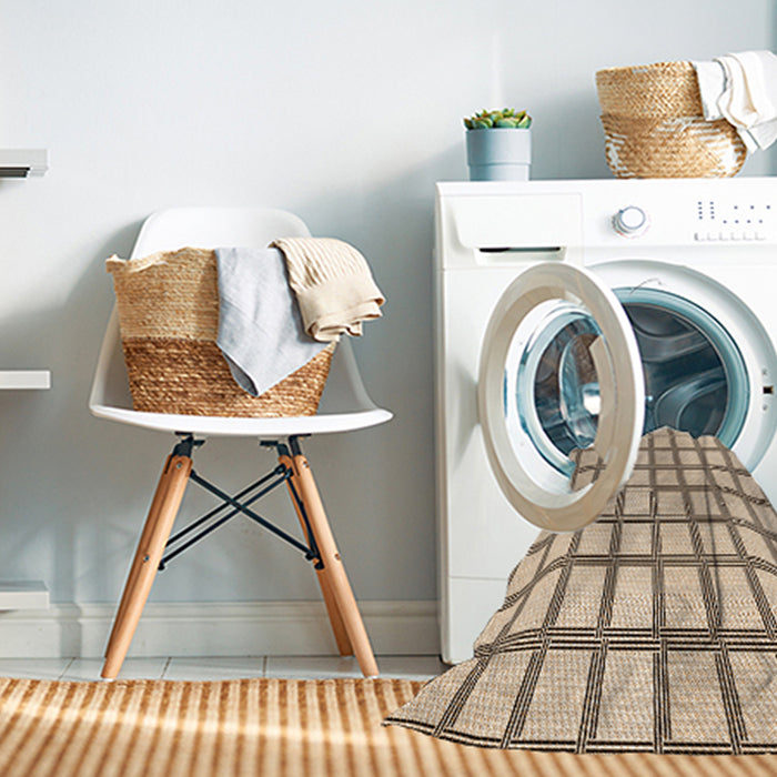 Machine Washable Transitional Dark Gold Brown Rug in a Washing Machine, wshpat1670org