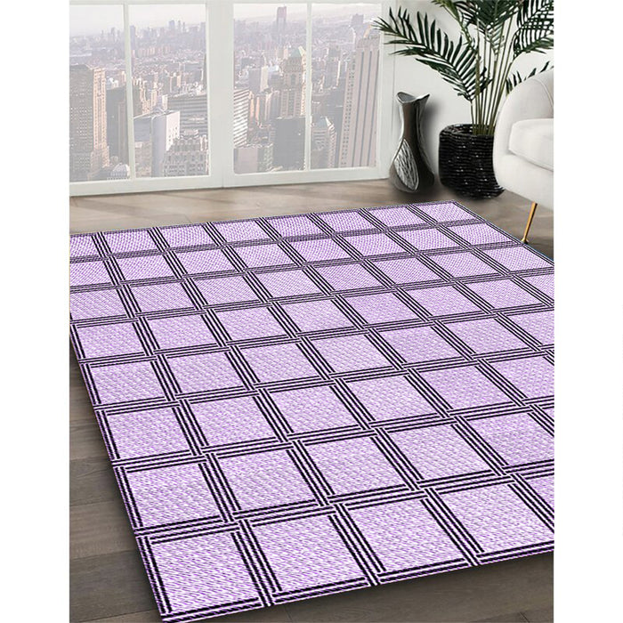 Machine Washable Transitional Purple Flower Purple Rug in a Family Room, wshpat1670pur