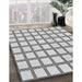 Patterned Off-White Abstract Machine Washable Rug in a Family Room, wshpat1670