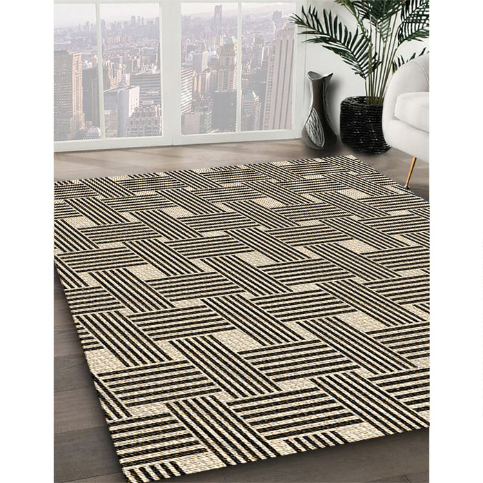 Machine Washable Transitional Chocolate Brown Rug in a Family Room, wshpat1671brn