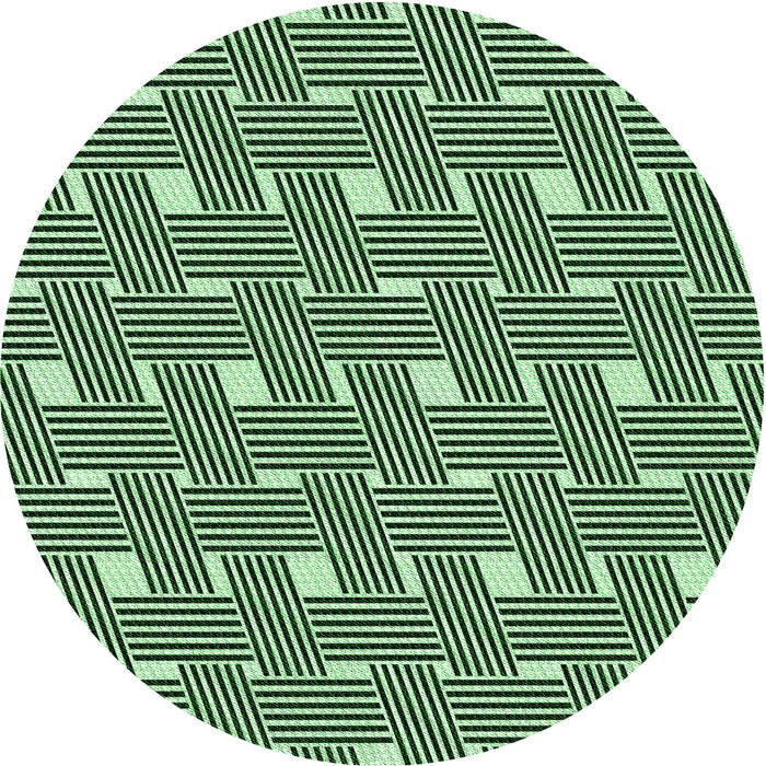 Square Machine Washable Transitional Dark Forest Green Rug in a Living Room, wshpat1671grn