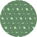 Square Machine Washable Transitional Dark Forest Green Rug in a Living Room, wshpat1671grn