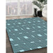 Machine Washable Transitional Blue Rug in a Family Room, wshpat1671lblu