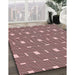 Machine Washable Transitional Deep Rose Pink Rug in a Family Room, wshpat1671rd