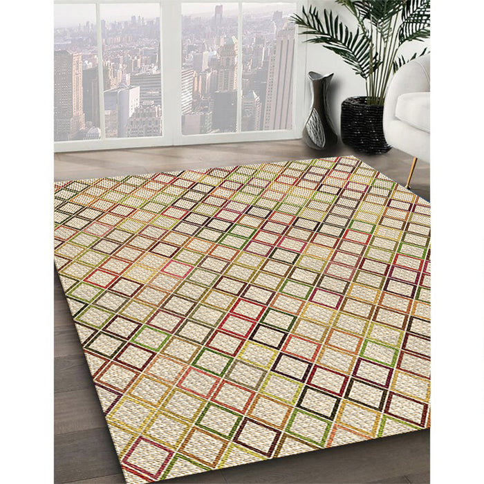 Patterned Vanilla Gold Rug in Family Room, pat1672brn
