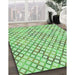 Patterned Green Rug in Family Room, pat1672grn