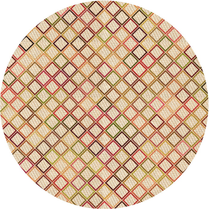 Square Patterned Golden Blonde Gold Rug, pat1672org