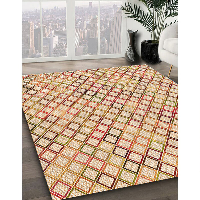Patterned Golden Blonde Gold Rug in Family Room, pat1672org