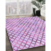 Machine Washable Transitional Medium Orchid Purple Rug in a Family Room, wshpat1672pur