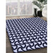 Patterned Night Blue Rug in Family Room, pat1673blu