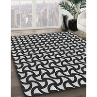 Patterned Midnight Gray Rug, pat1673gry