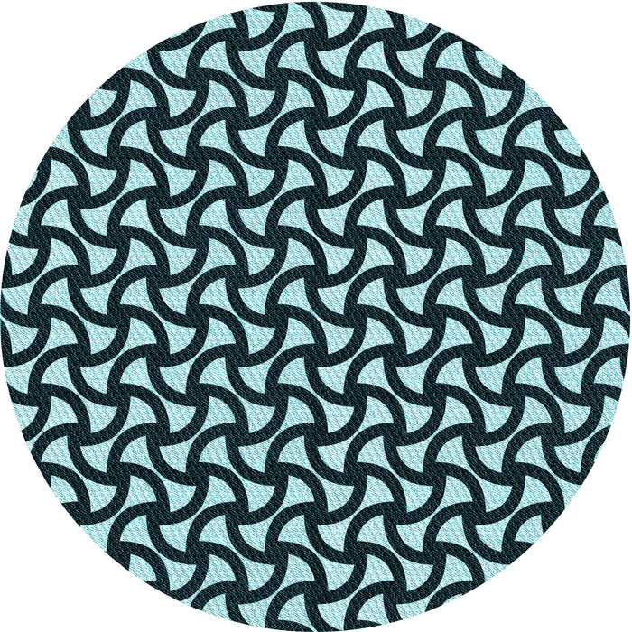 Square Patterned Deep Teal Green Rug, pat1673lblu