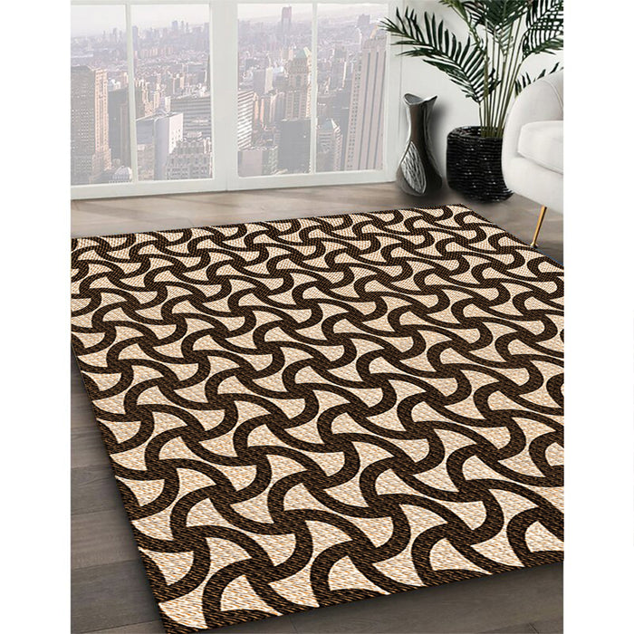 Machine Washable Transitional Black Brown Rug in a Family Room, wshpat1673org