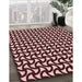 Machine Washable Transitional Pink Daisy Pink Rug in a Family Room, wshpat1673rd