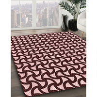 Patterned Pink Daisy Pink Rug, pat1673rd