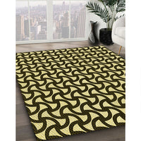 Patterned Metallic Gold Rug, pat1673yw