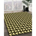 Patterned Metallic Gold Rug in Family Room, pat1673yw