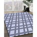 Patterned Lavender Blue Rug in Family Room, pat1674blu