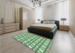 Patterned Mint Green Rug in a Bedroom, pat1674grn