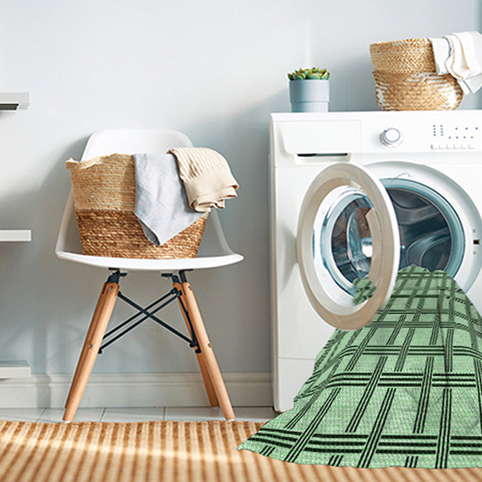Machine Washable Transitional Mint Green Rug in a Washing Machine, wshpat1674grn