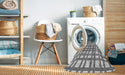 Machine Washable Transitional Platinum Gray Rug in a Washing Machine, wshpat1674gry